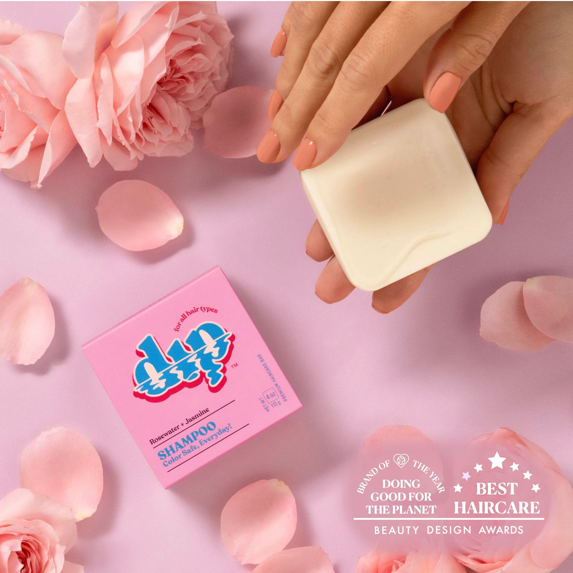 Color Safe Shampoo Bar for Every Day - Rosewater & Jasmine - Image 2