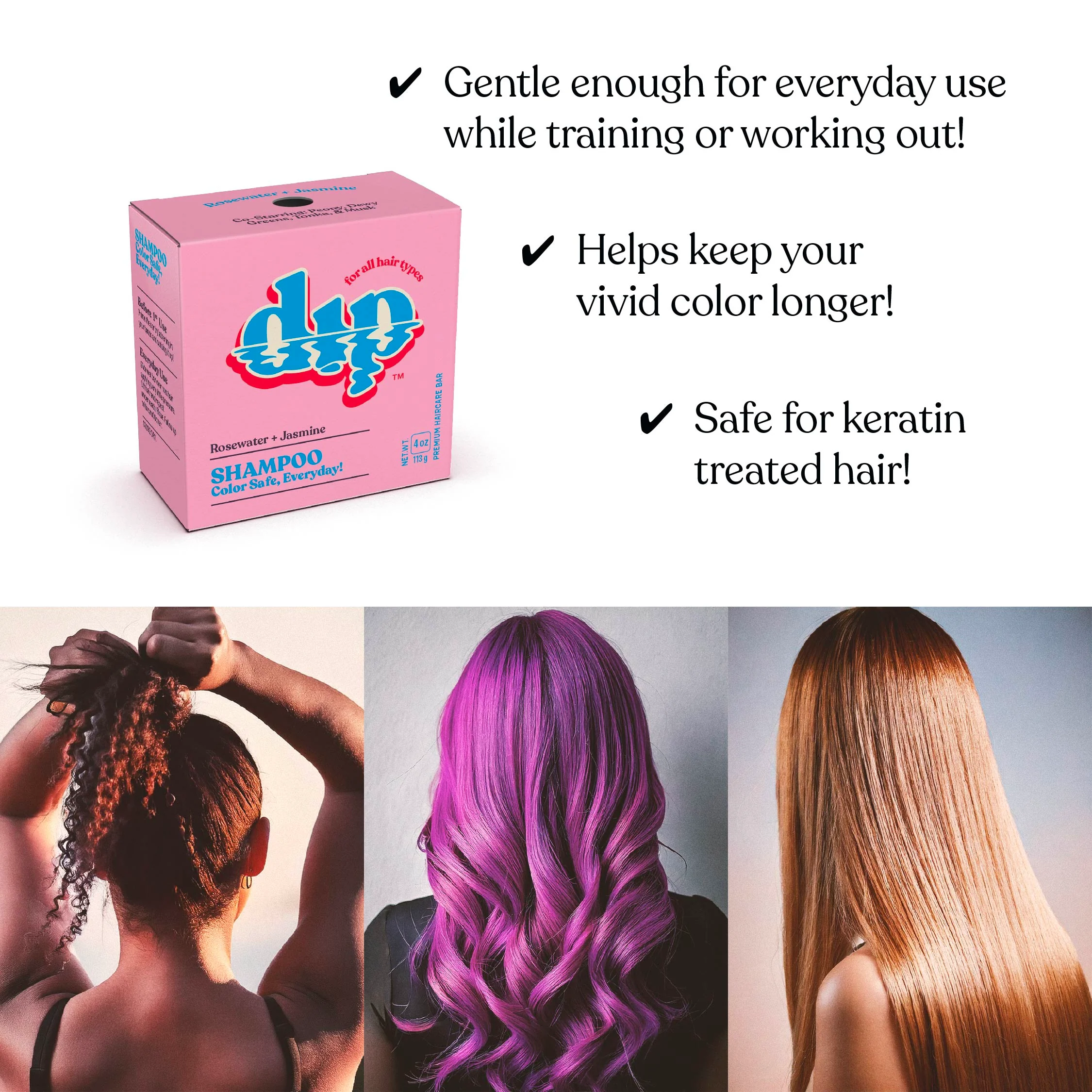 Color Safe Shampoo Bar for Every Day - Rosewater & Jasmine - Image 4