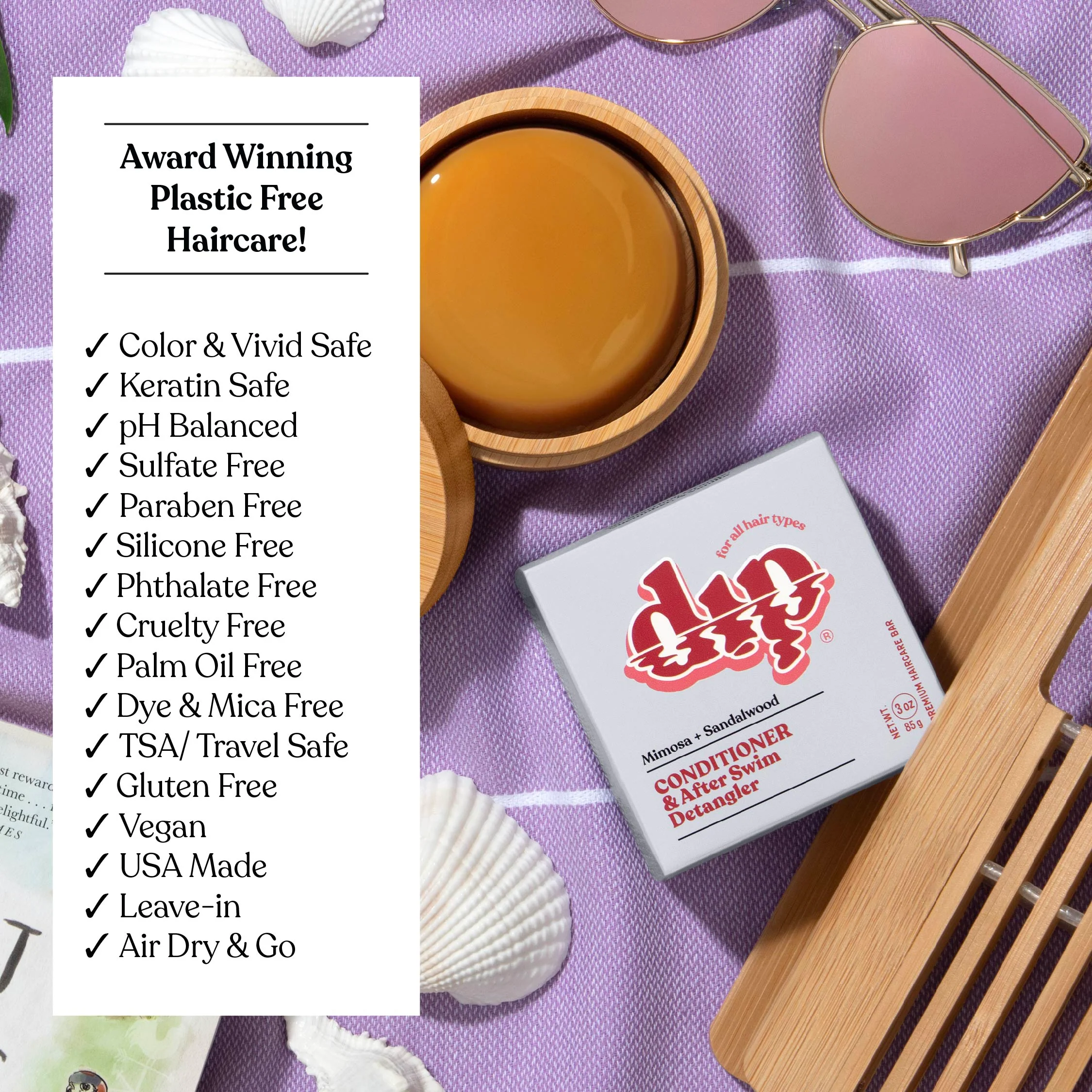 Conditioner Bar & After Swim Detangler - Mimosa & Sandalwood - Image 8