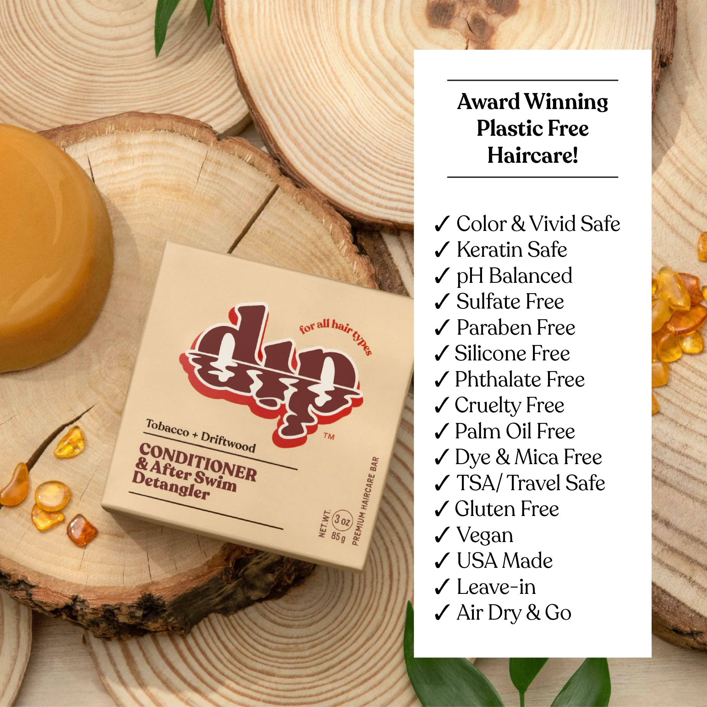 Conditioner Bar & After Swim Detangler - Tobacco & Driftwood - Image 8