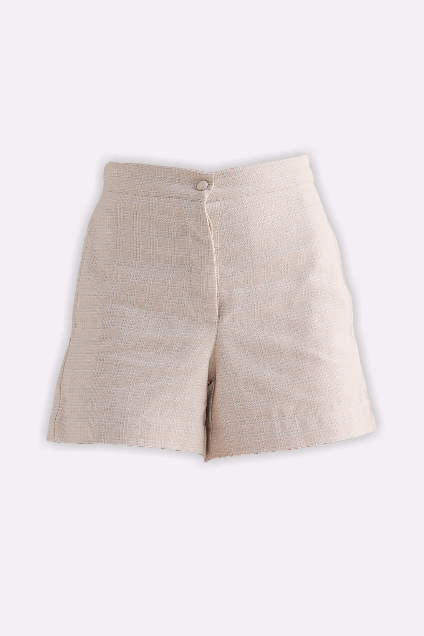 Cotton Tweed Shorts in Cream - Image 8