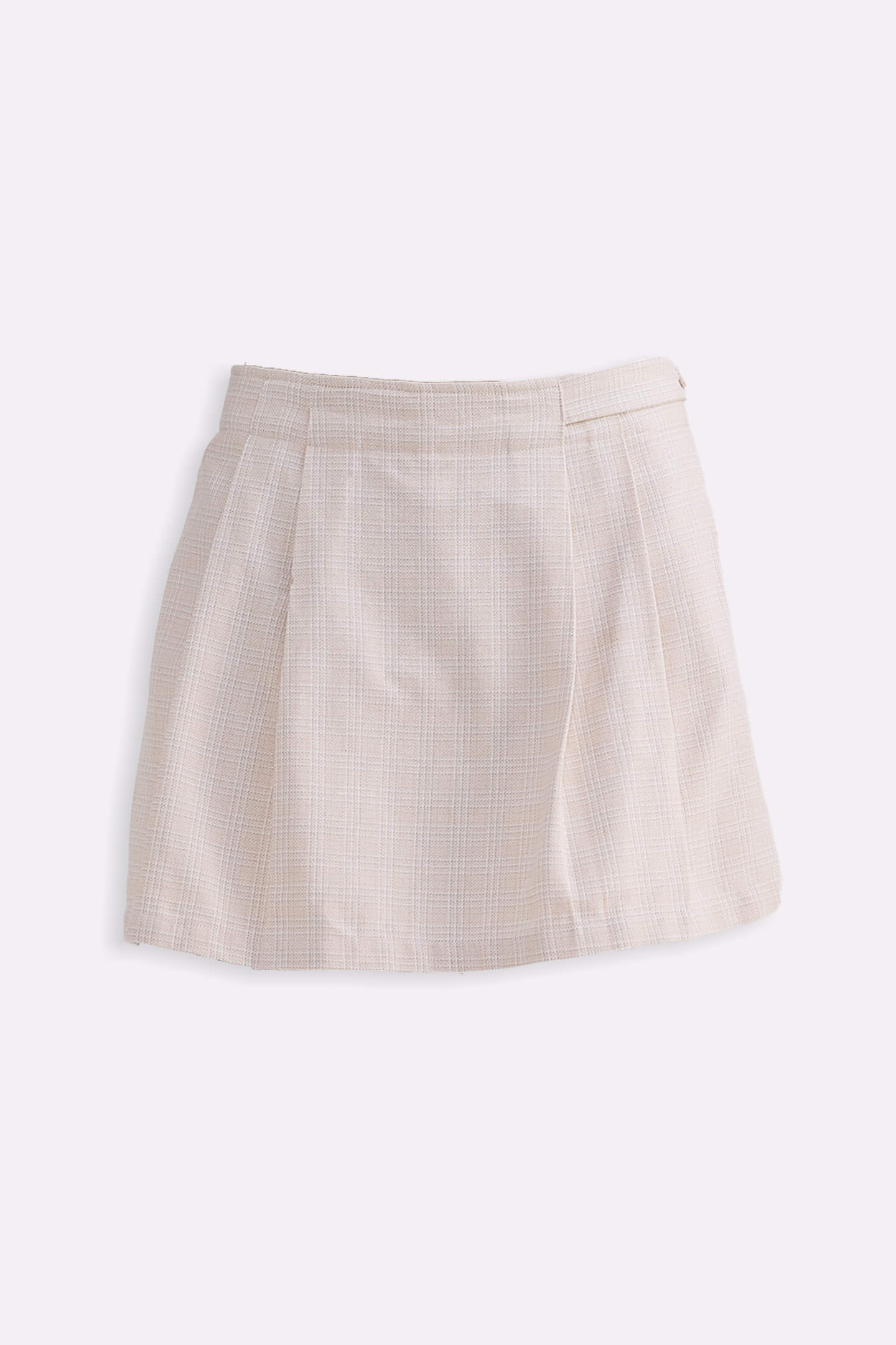 Cotton Tweed Skort in Cream - Image 9