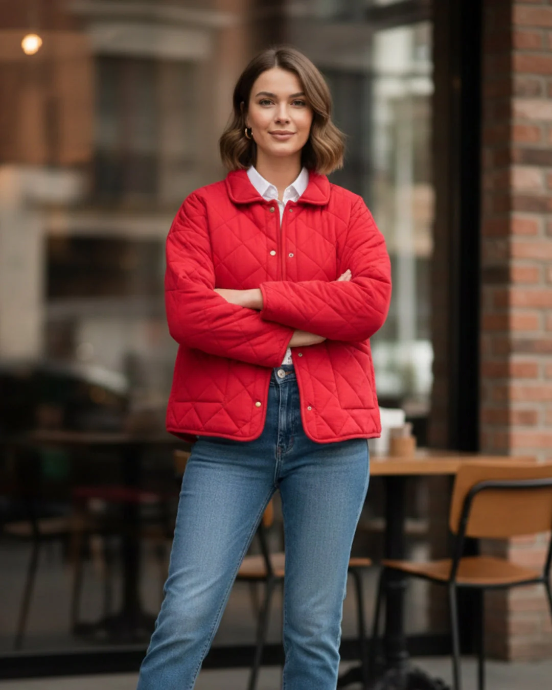 Countryside Quilted Jacket - Cherry Red - Image 2