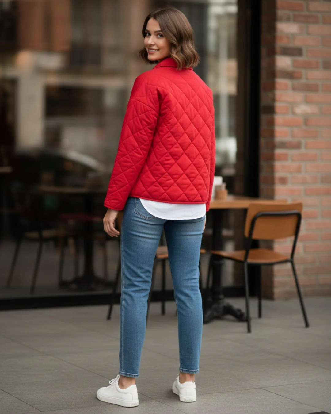 Countryside Quilted Jacket - Cherry Red - Image 3