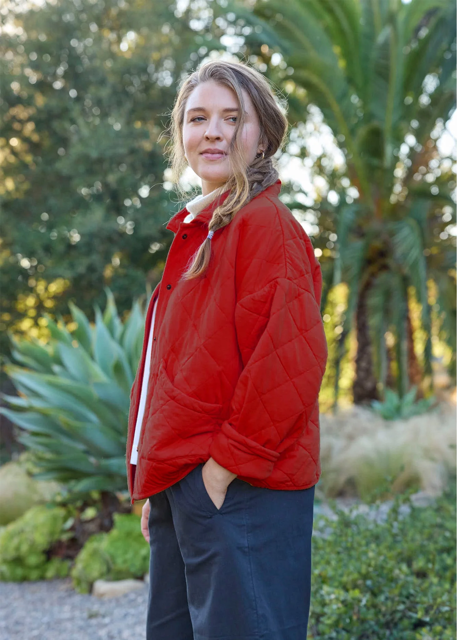 Countryside Quilted Jacket - Cherry Red - Image 4