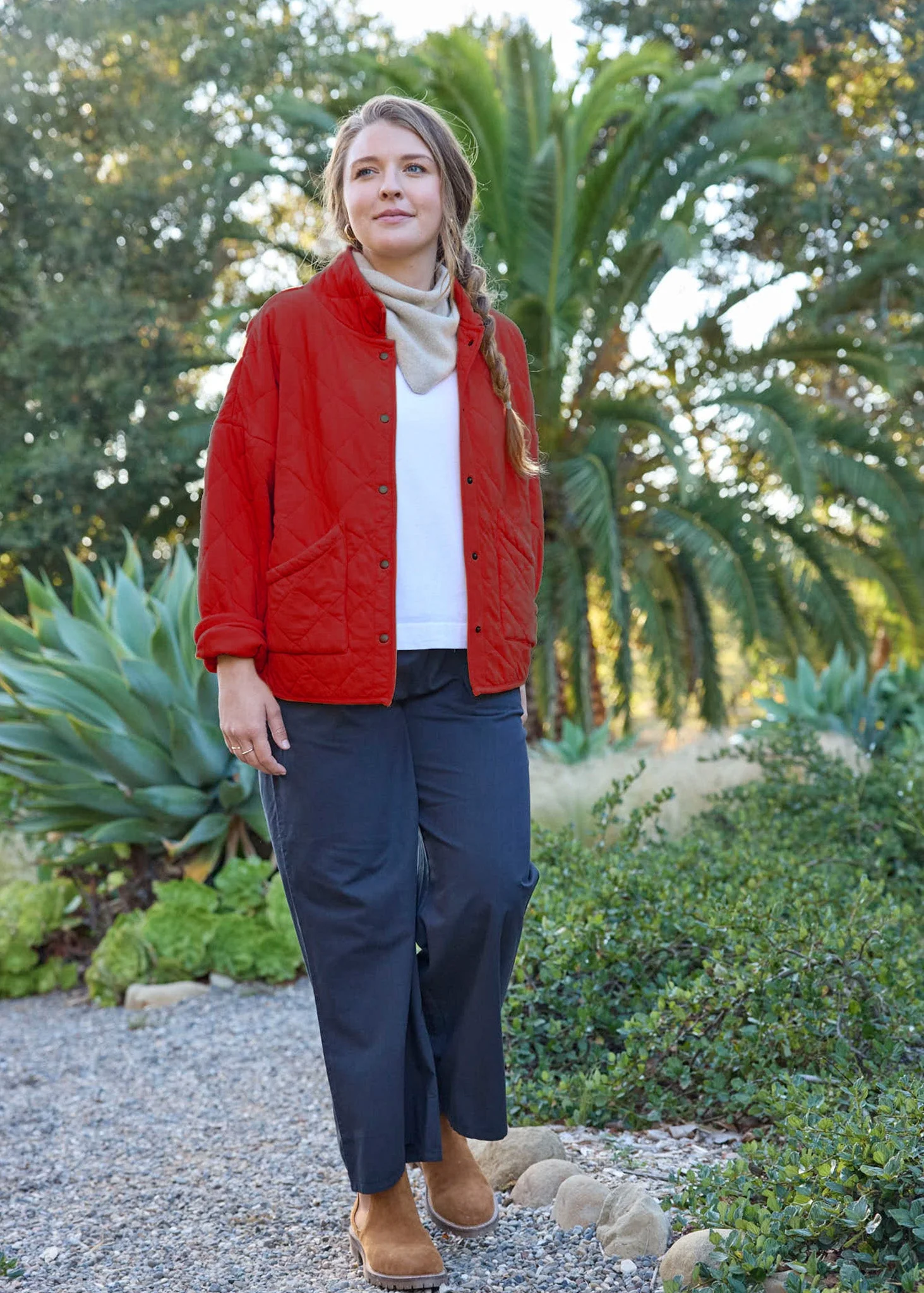 Countryside Quilted Jacket - Cherry Red - Image 5