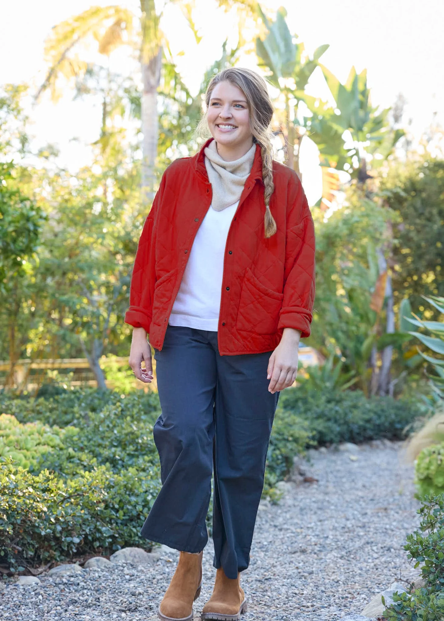 Countryside Quilted Jacket - Cherry Red - Image 6