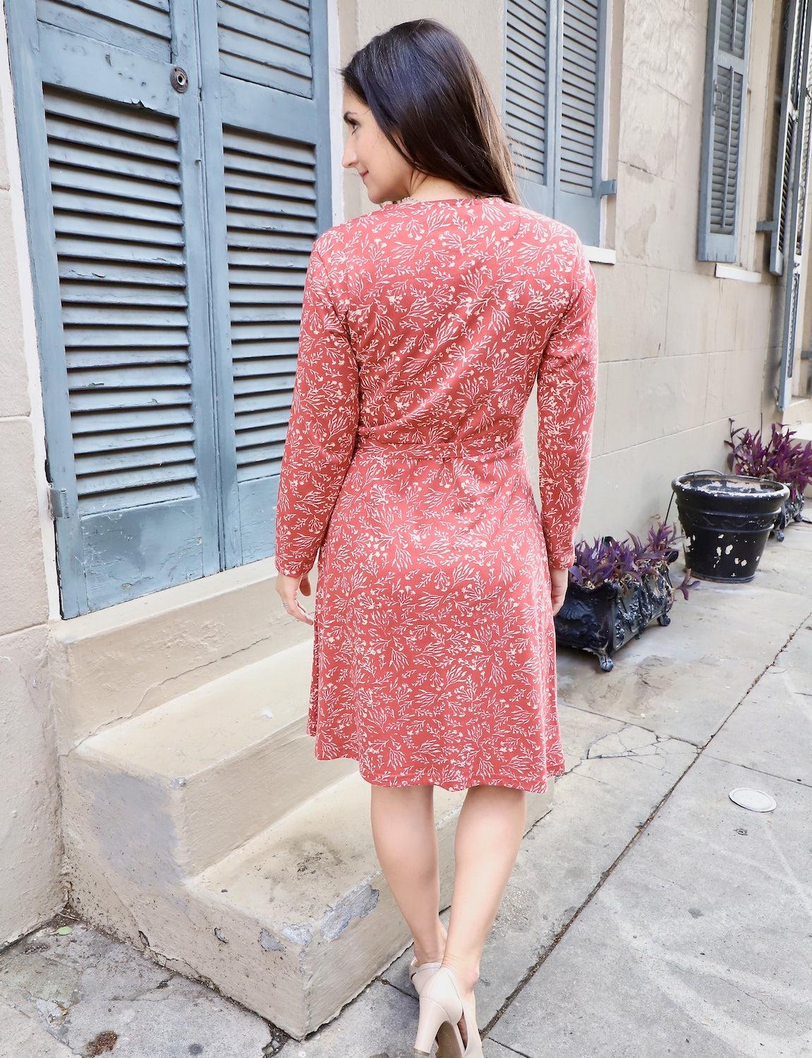 Cranberry Organic Wrap Dress - Image 5