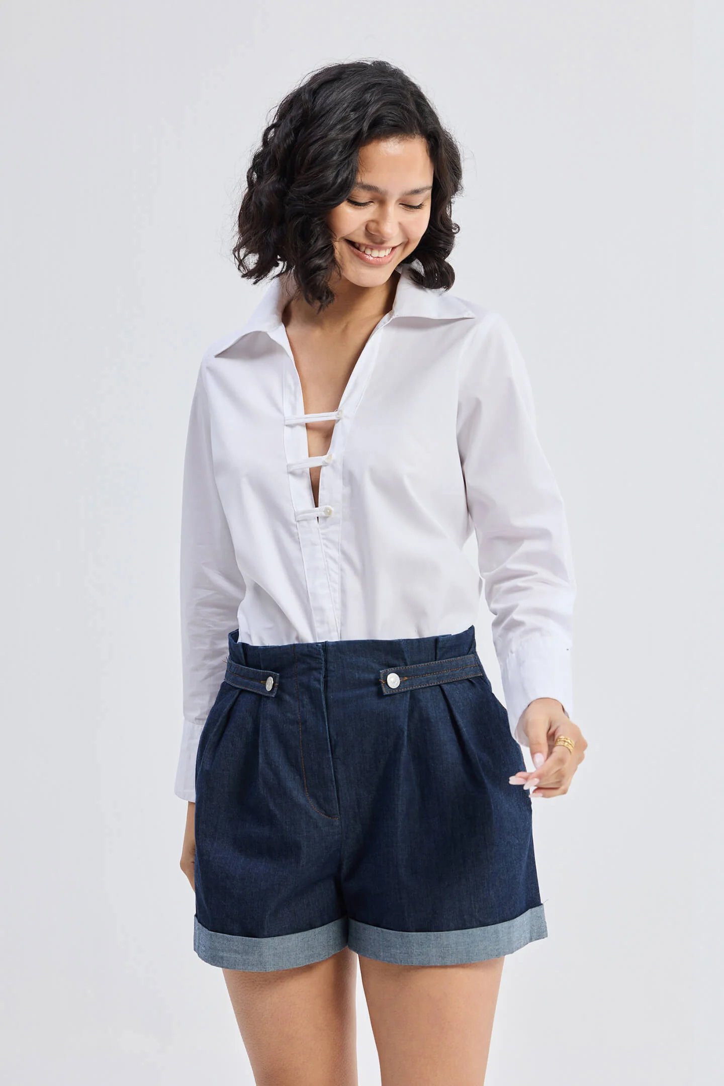 Crisp Details Button-down Shirt in White - Image 8