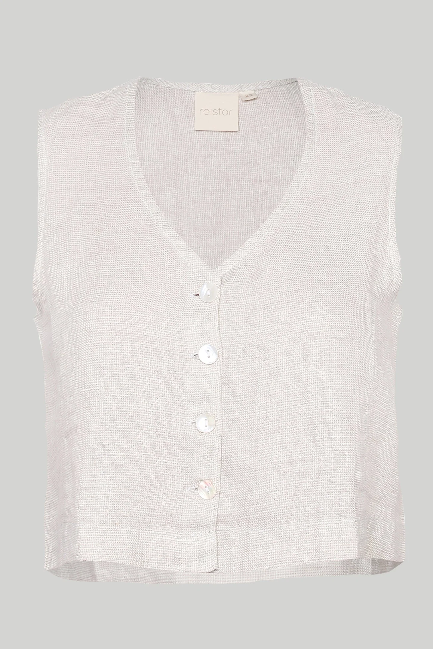 Cropped Vest Top in Ecru - Image 5