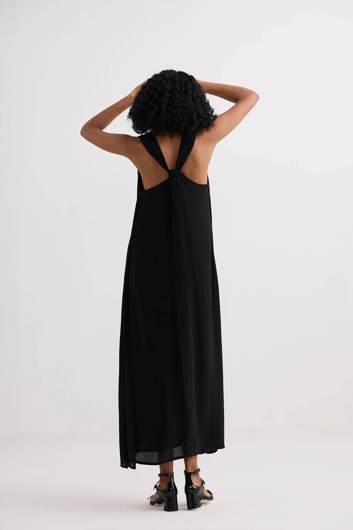 Crossed in Chic Sleeveless Maxi Dress in Black - Image 2