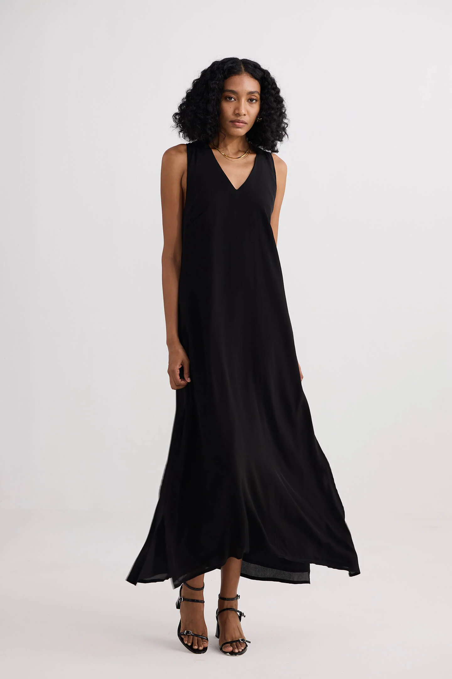 Crossed in Chic Sleeveless Maxi Dress in Black - Image 3