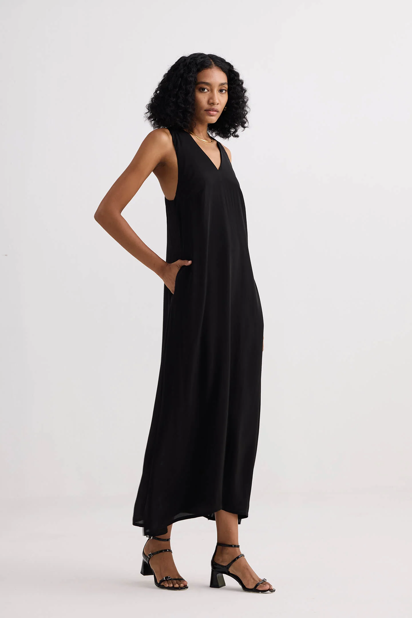 Crossed in Chic Sleeveless Maxi Dress in Black - Image 4