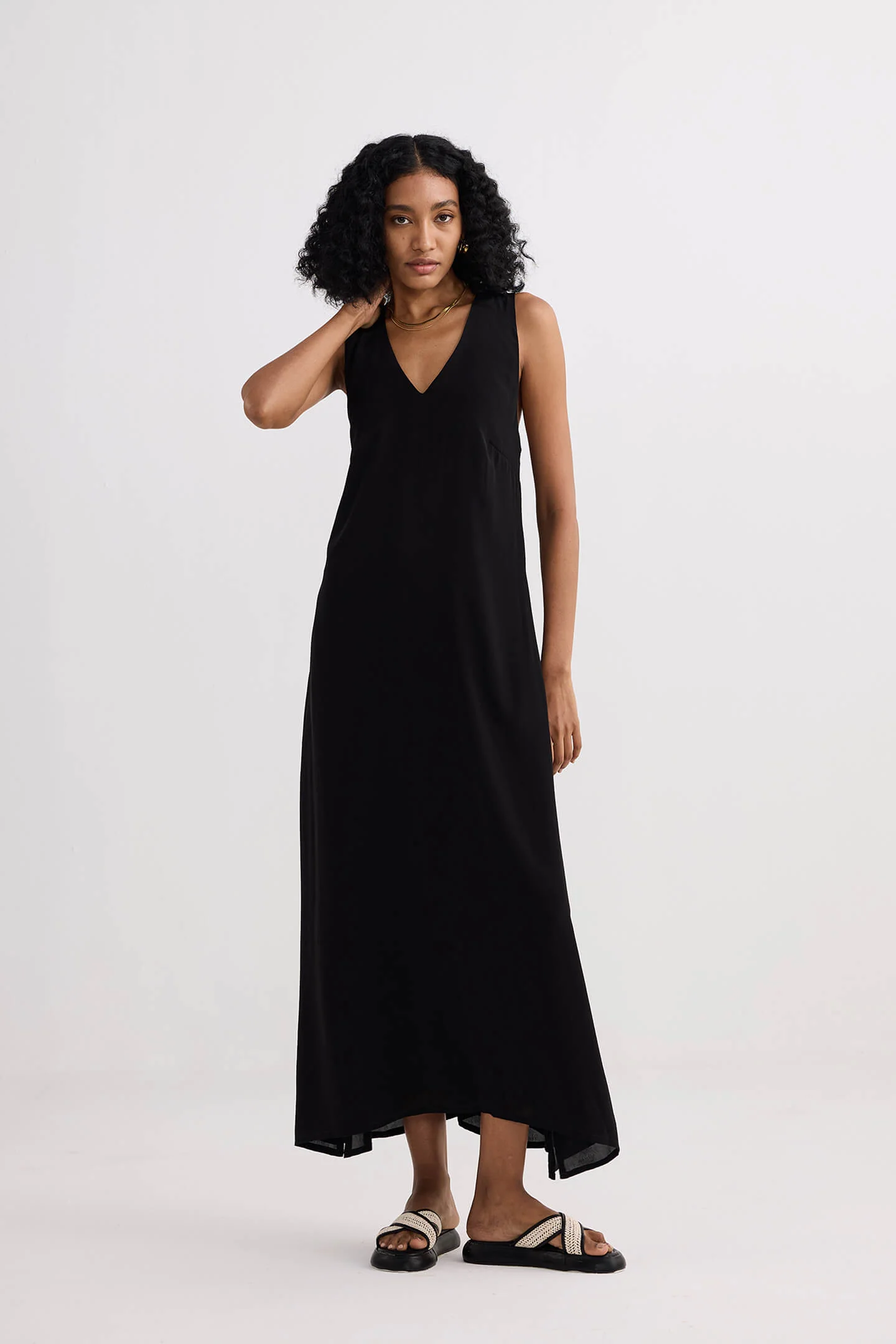 Crossed in Chic Sleeveless Maxi Dress in Black - Image 6