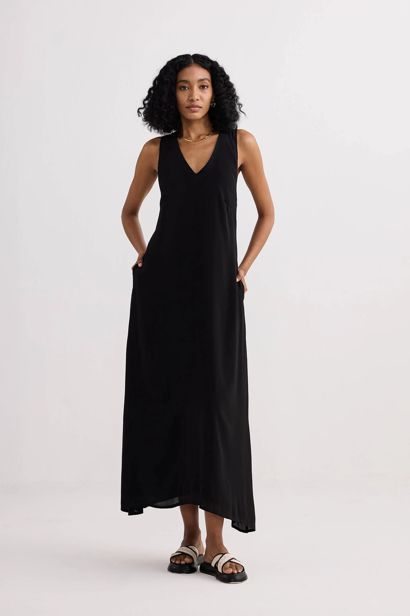 Crossed in Chic Sleeveless Maxi Dress in Black - Image 8