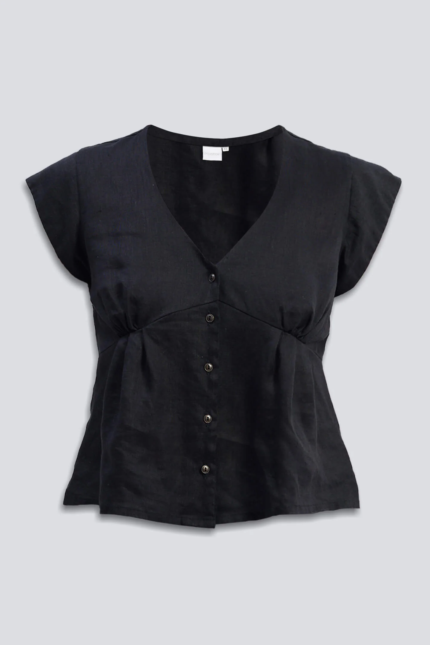 Deep V-neck short top in Black - Image 7