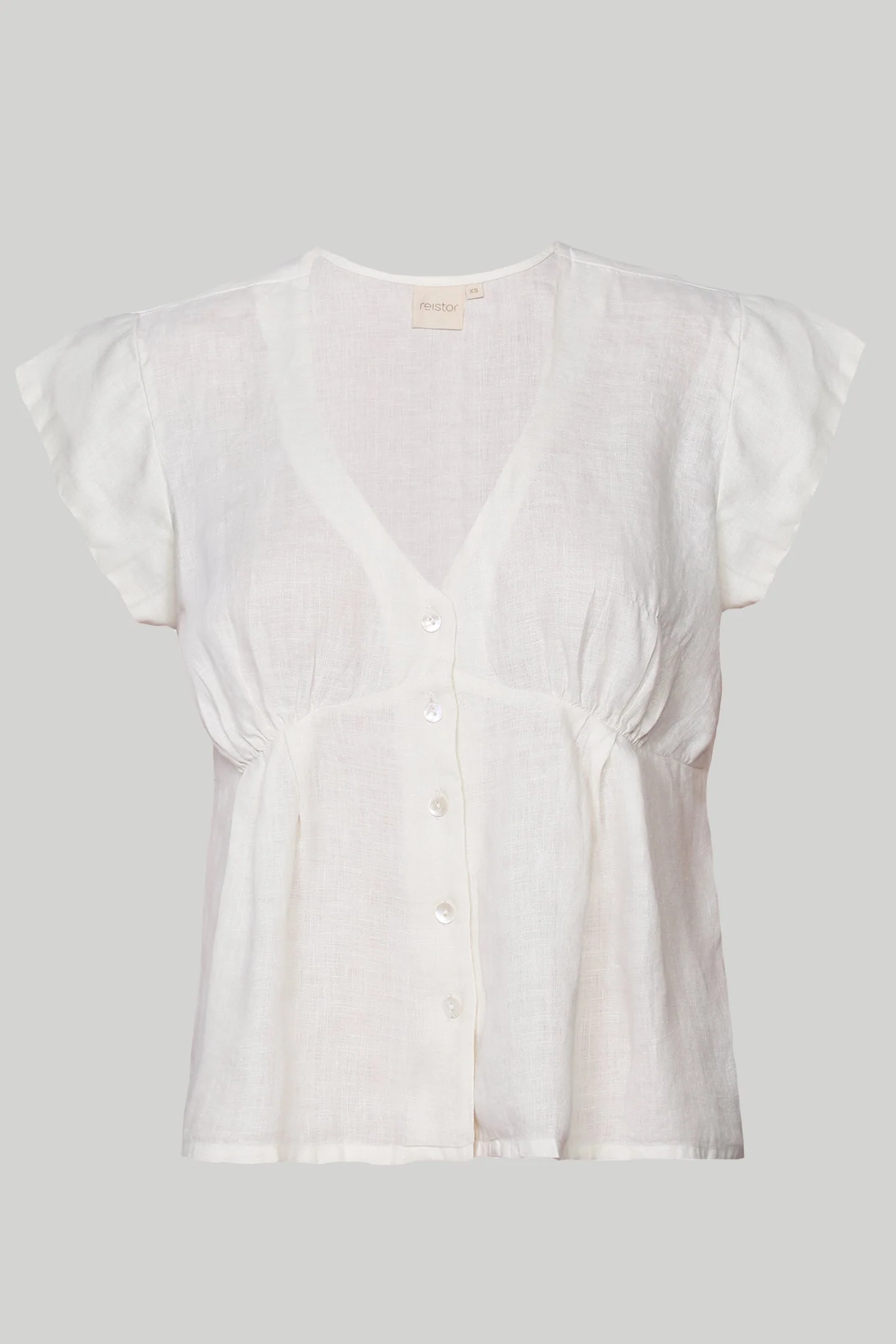 Deep V-neck Top in Off-white - Image 6