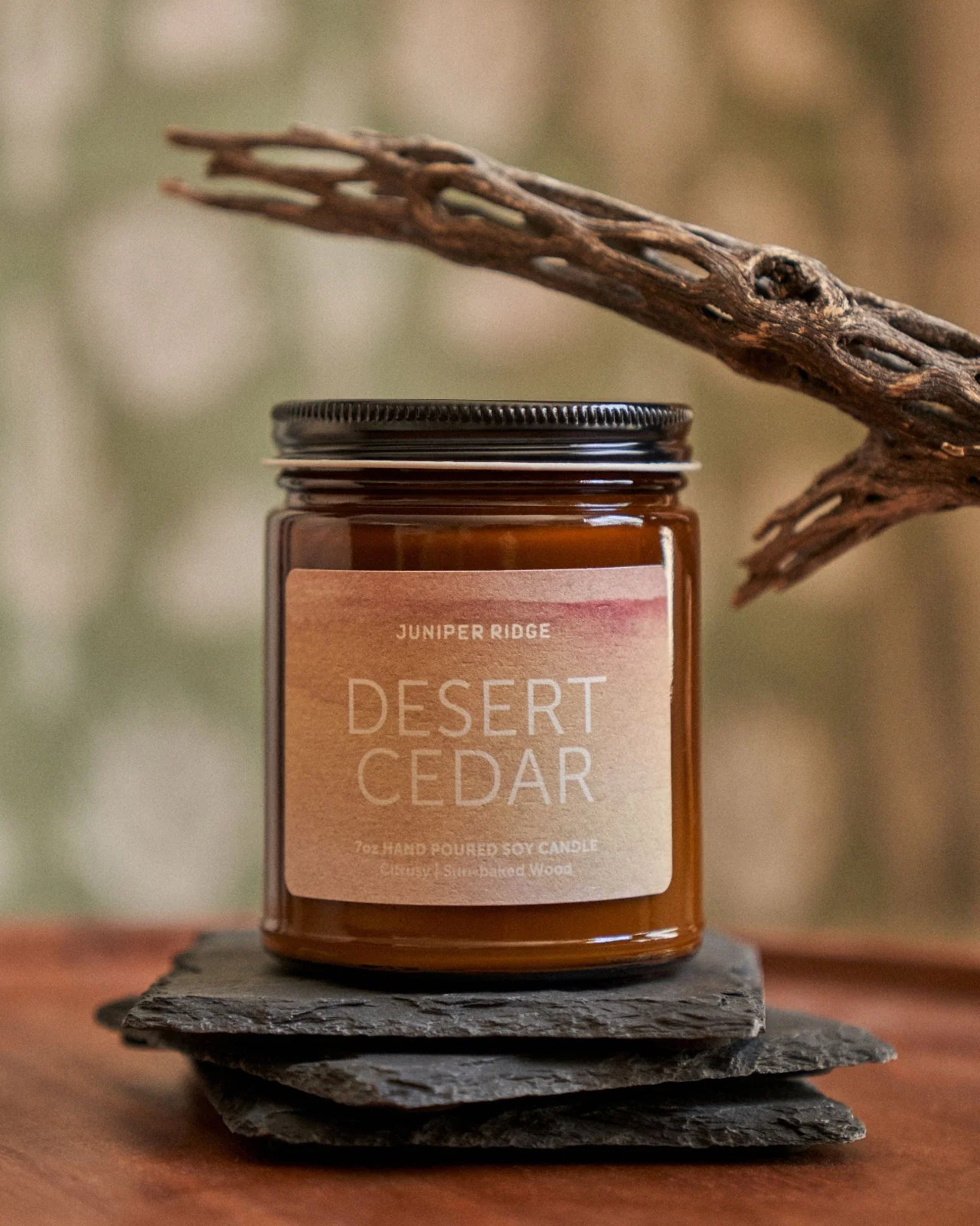 Desert Cedar Essential Oil Candle - Image 2