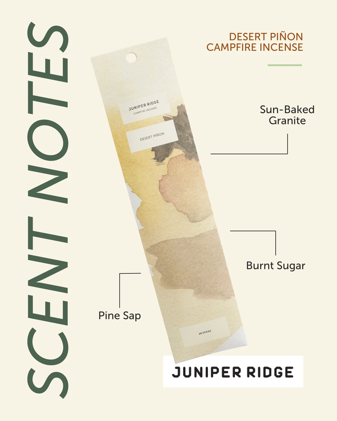 Desert Piñon Campfire Incense (20 Sticks) 3-Pack - Image 3