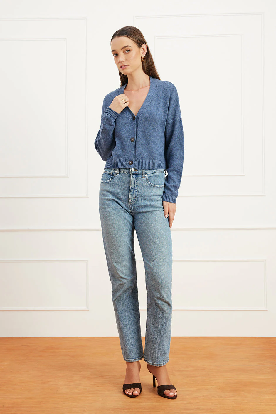 Diana Cardigan in Denim Blue - Image 2