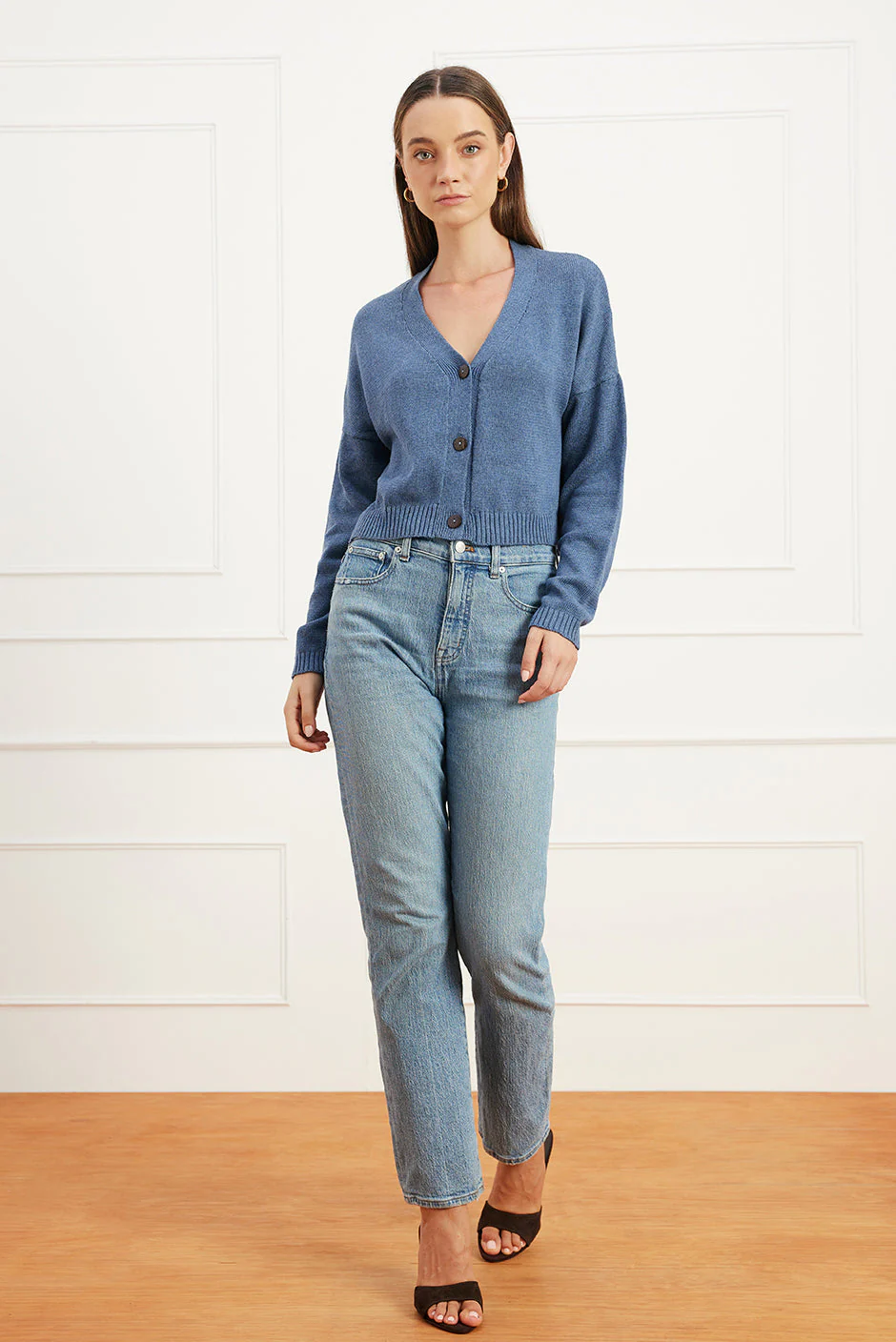 Diana Cardigan in Denim Blue - Image 3