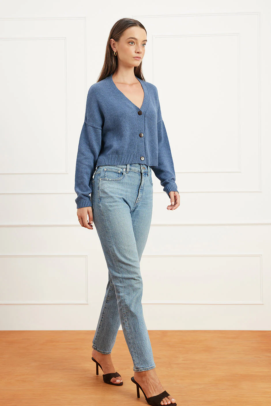 Diana Cardigan in Denim Blue - Image 4