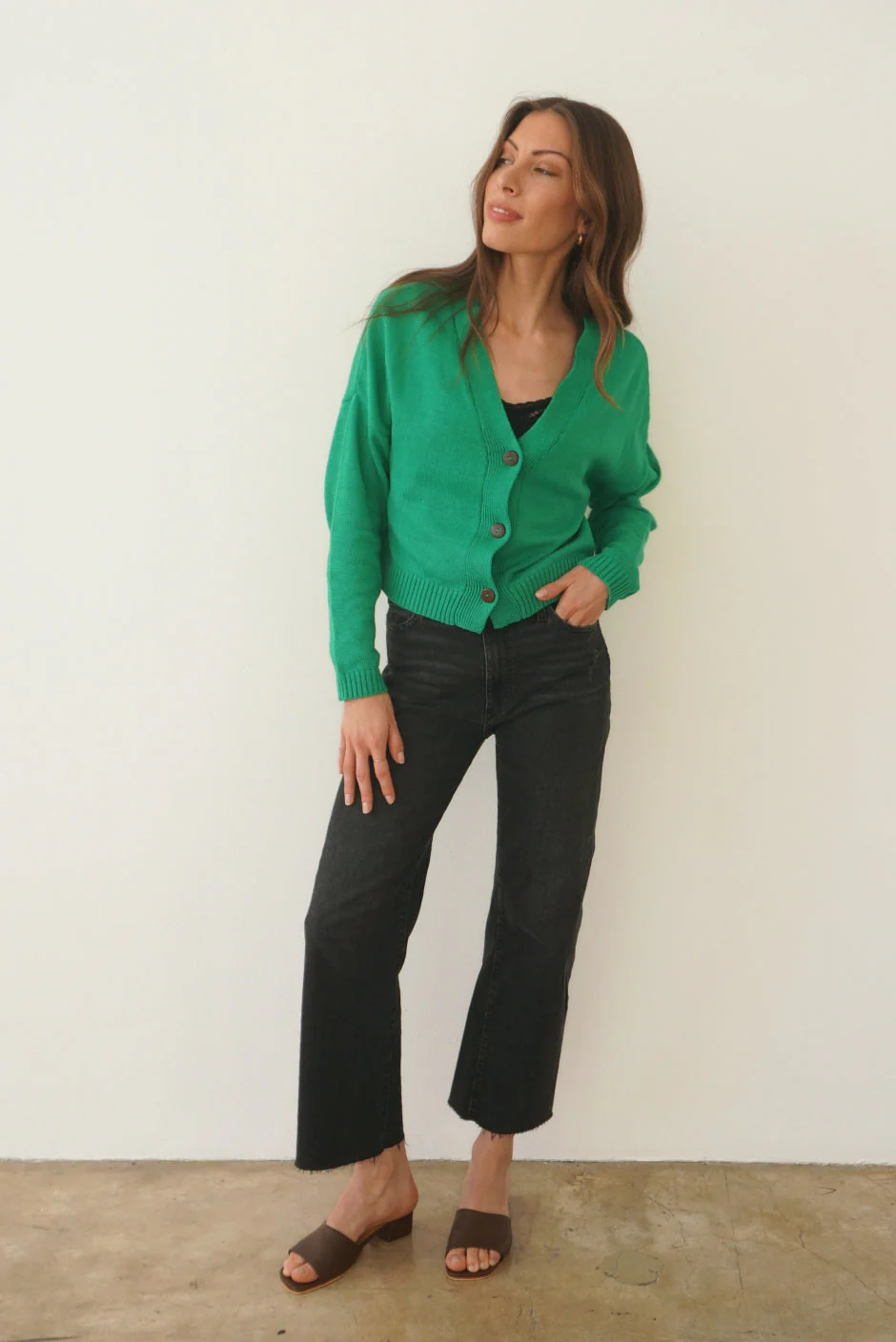 Diana Cardigan in Emerald Green - Image 2