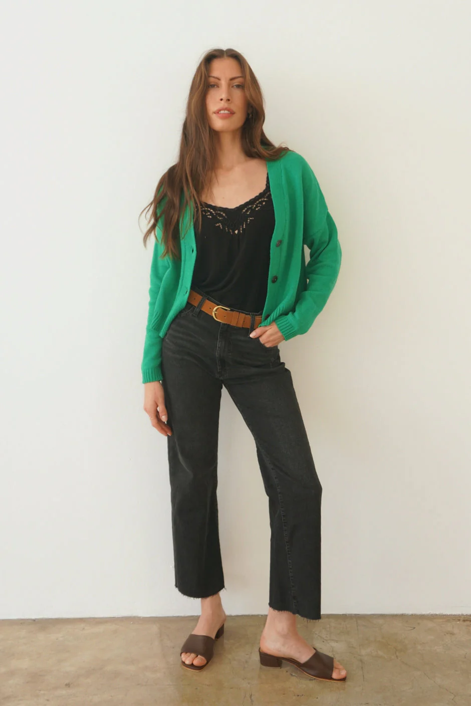 Diana Cardigan in Emerald Green - Image 3