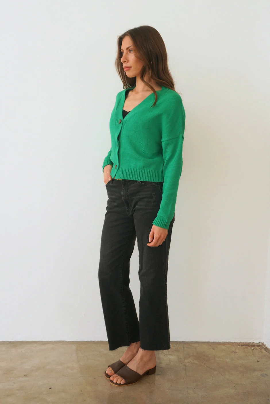 Diana Cardigan in Emerald Green - Image 4