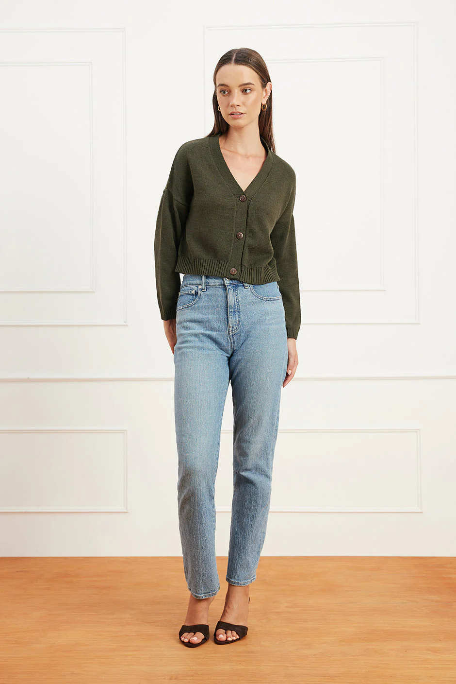 Diana Cardigan in Forest Green - Image 3