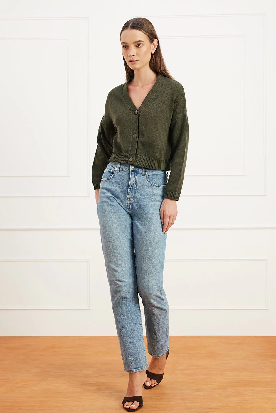 Diana Cardigan in Forest Green - Image 4