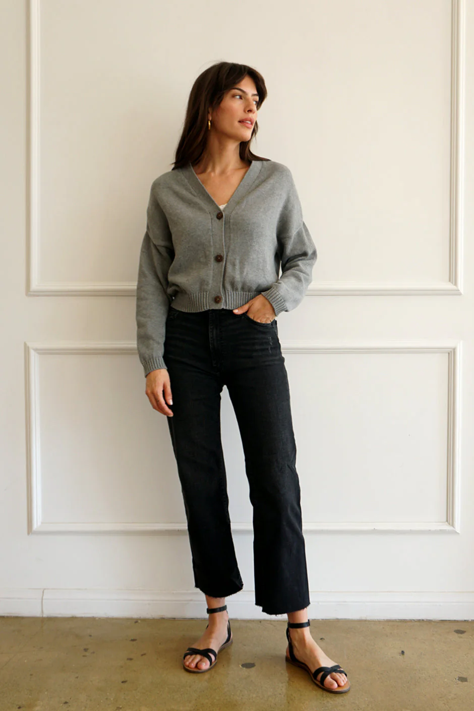 Diana Cardigan in Heather Grey - Image 2