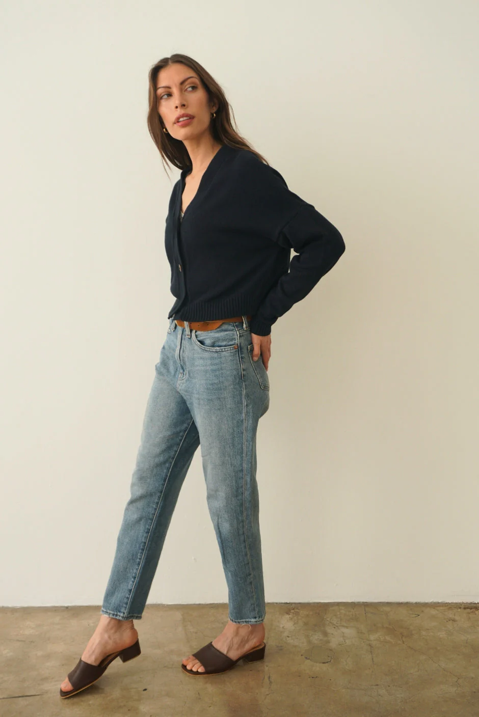 Diana Cardigan in Midnight Navy - Image 3