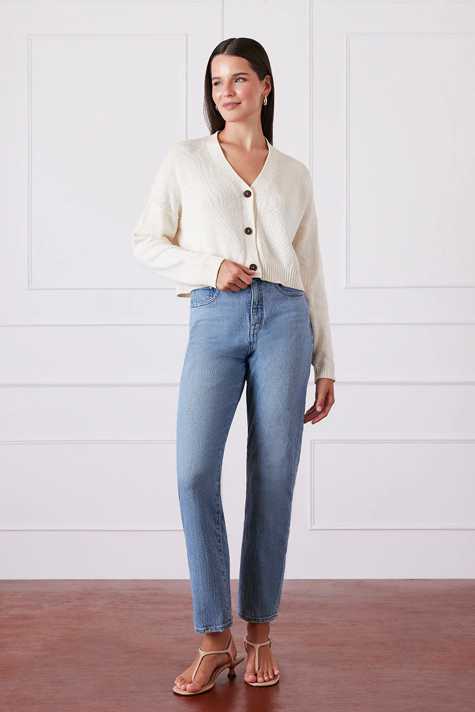 Diana Cardigan in Oat Milk - Image 2