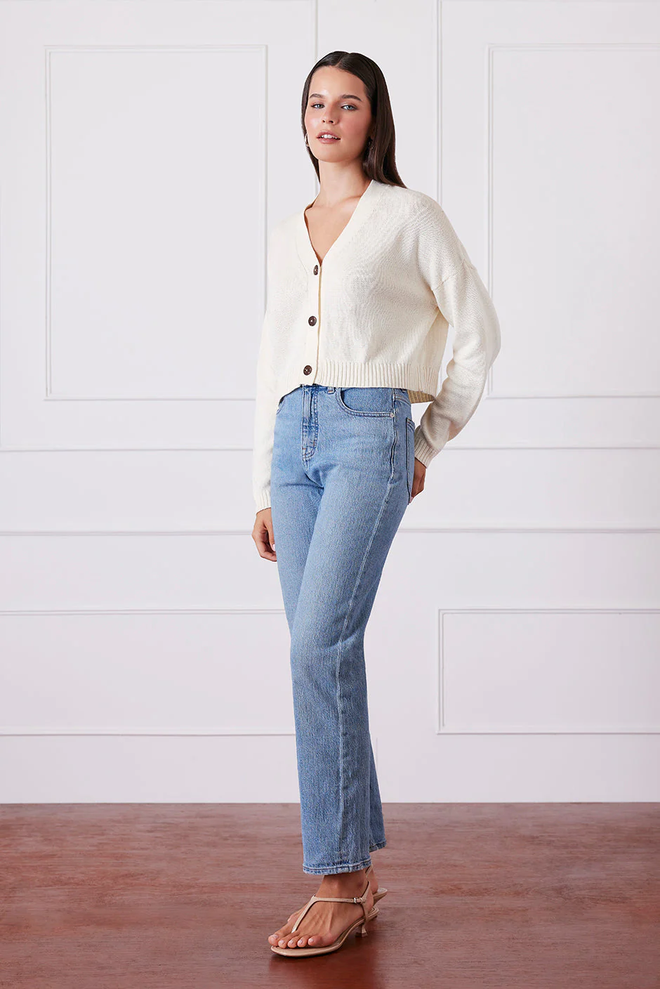 Diana Cardigan in Oat Milk - Image 3