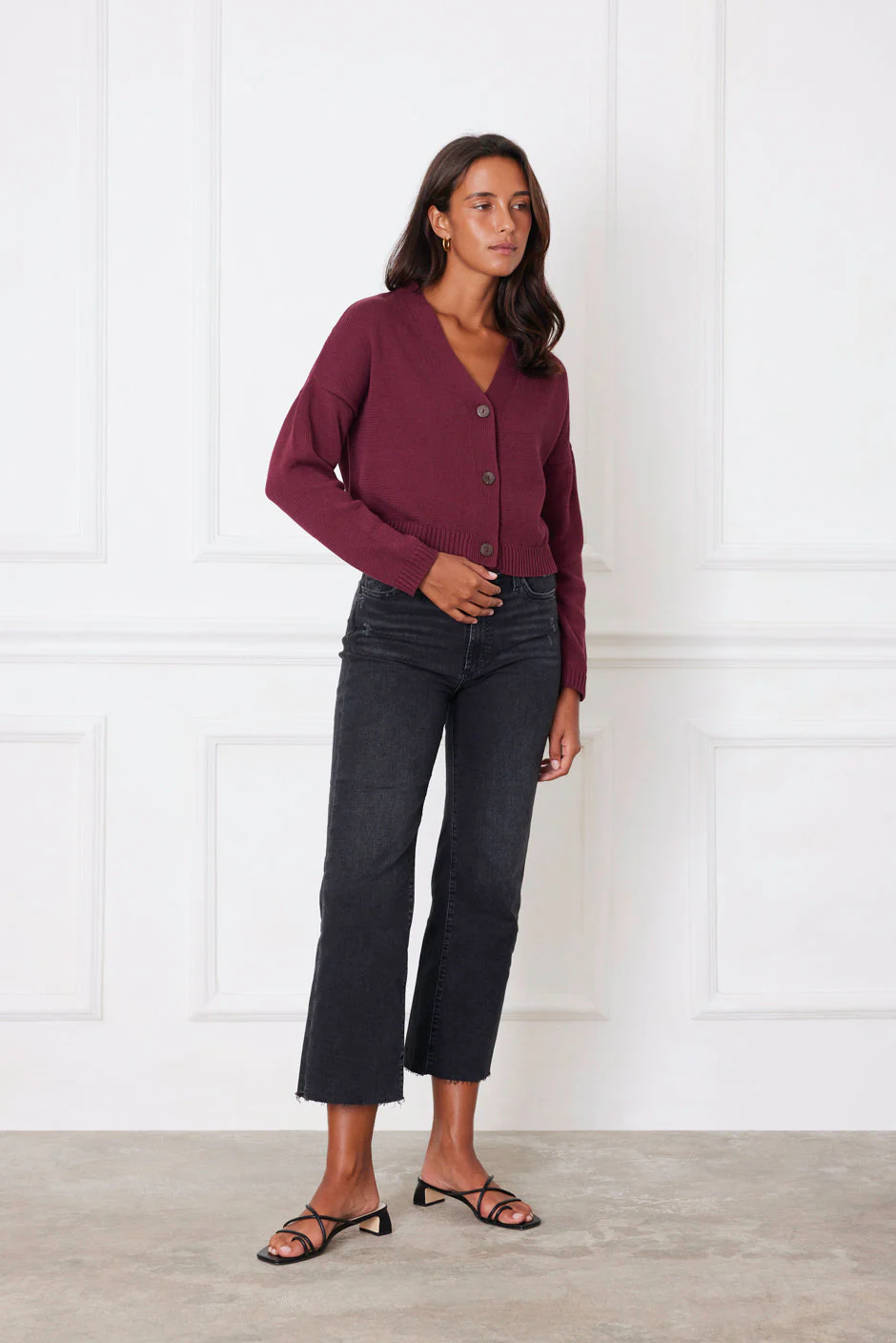 Diana Cardigan in Plum - Image 2