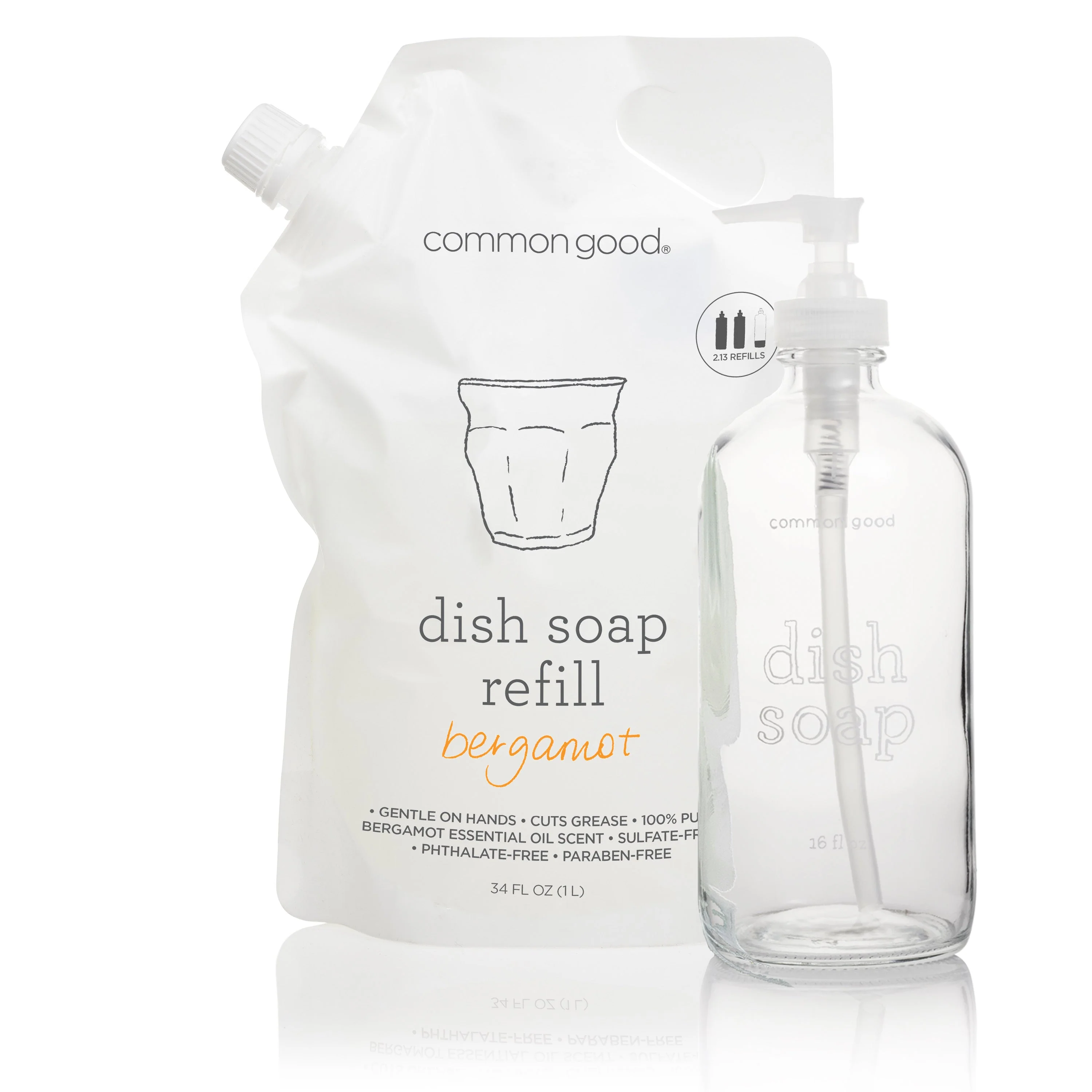 Dish Soap Refill Pouch and Glass Bottle Set - Image 3
