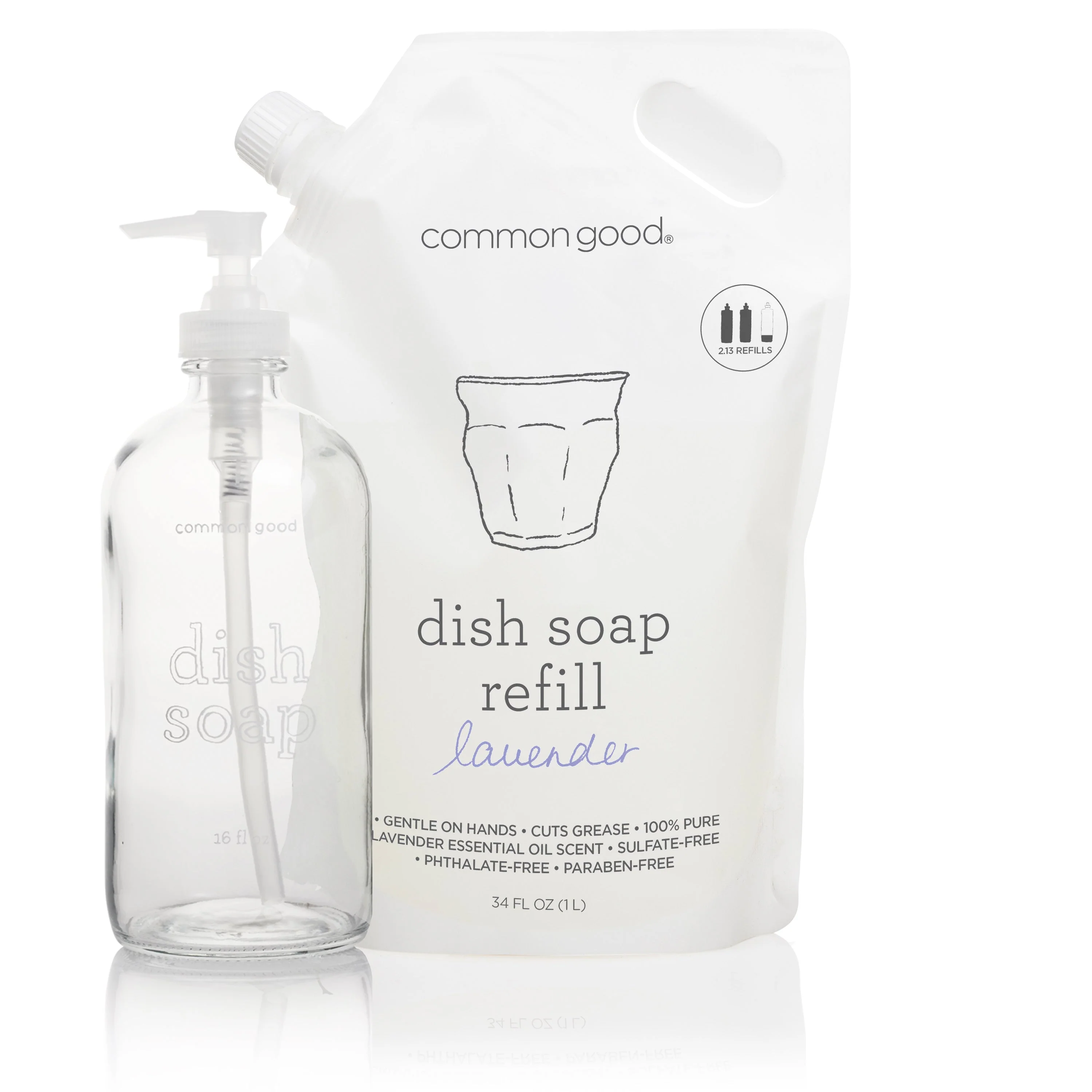 Dish Soap Refill Pouch and Glass Bottle Set - Image 4