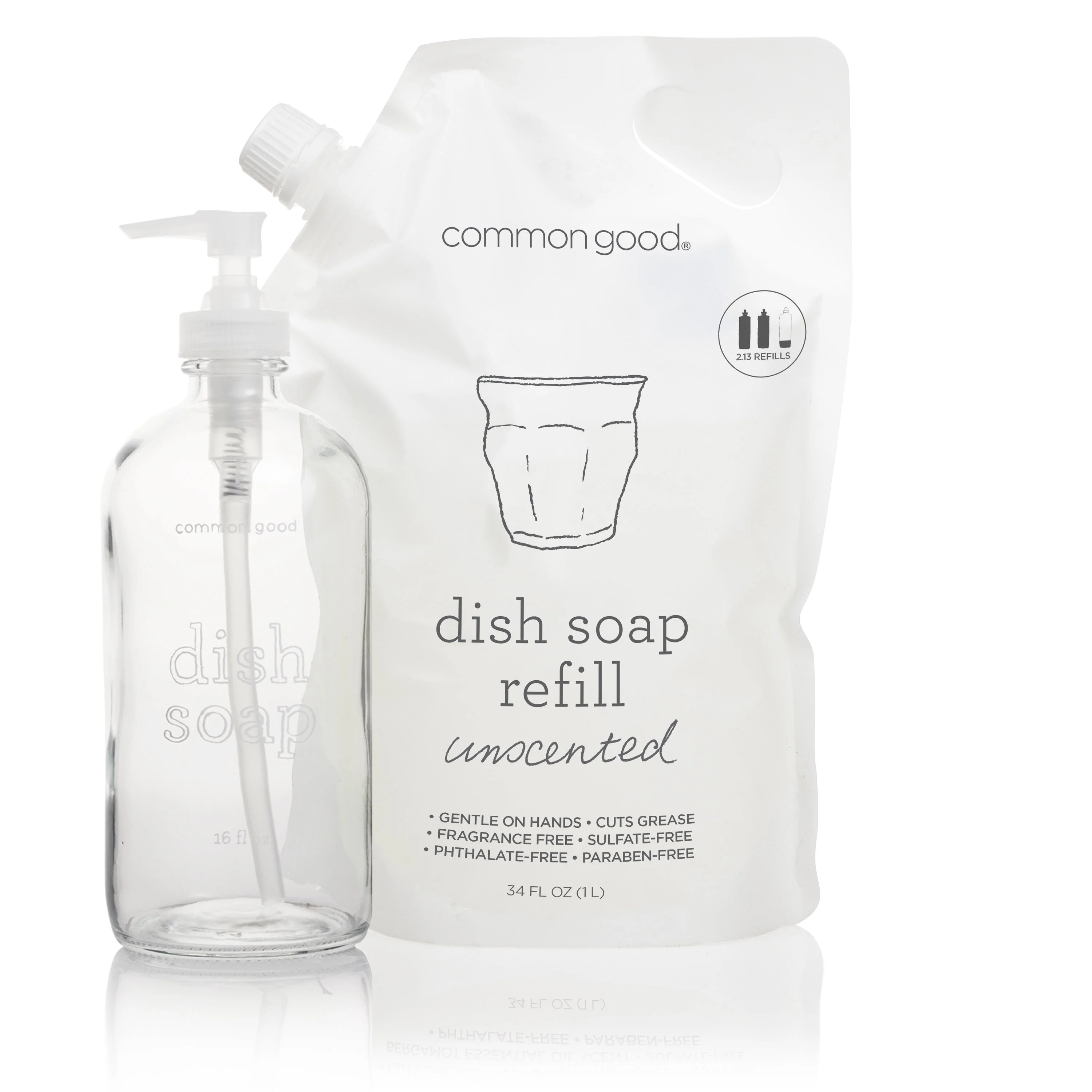 Dish Soap Refill Pouch and Glass Bottle Set - Image 5