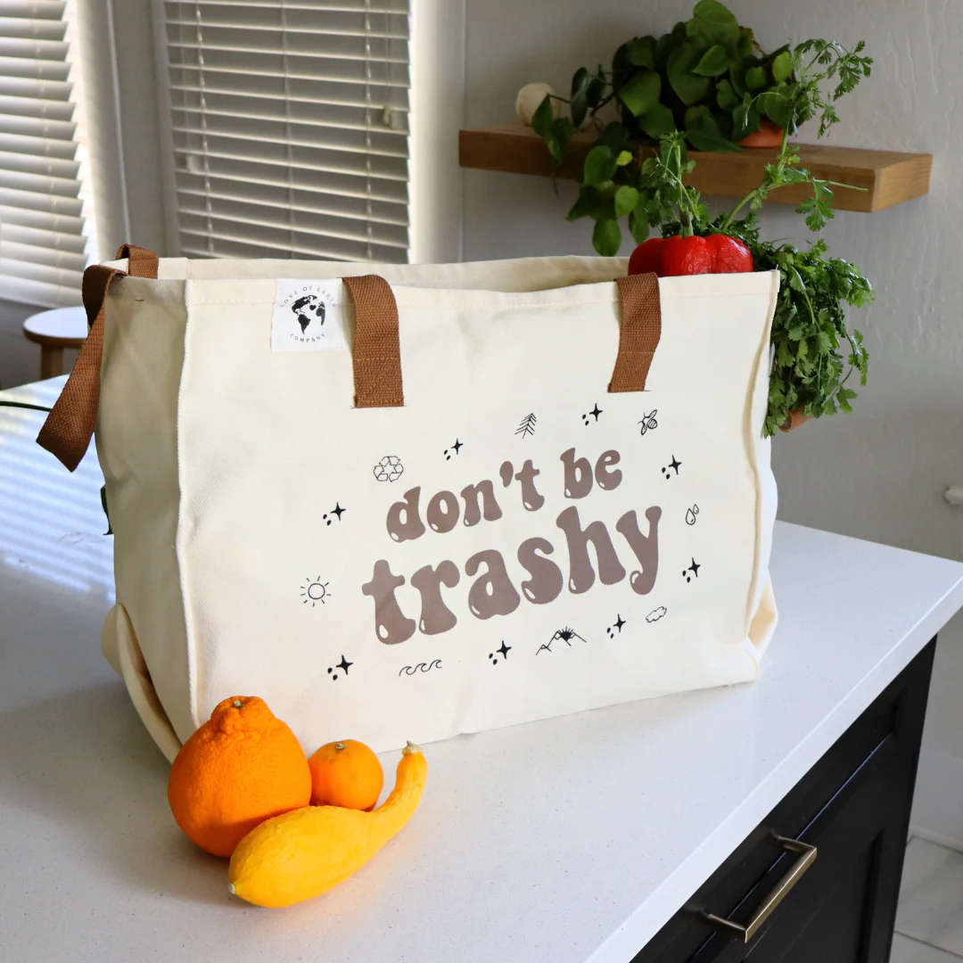 “Don’t be trashy” XL Tote Bag - Image 2