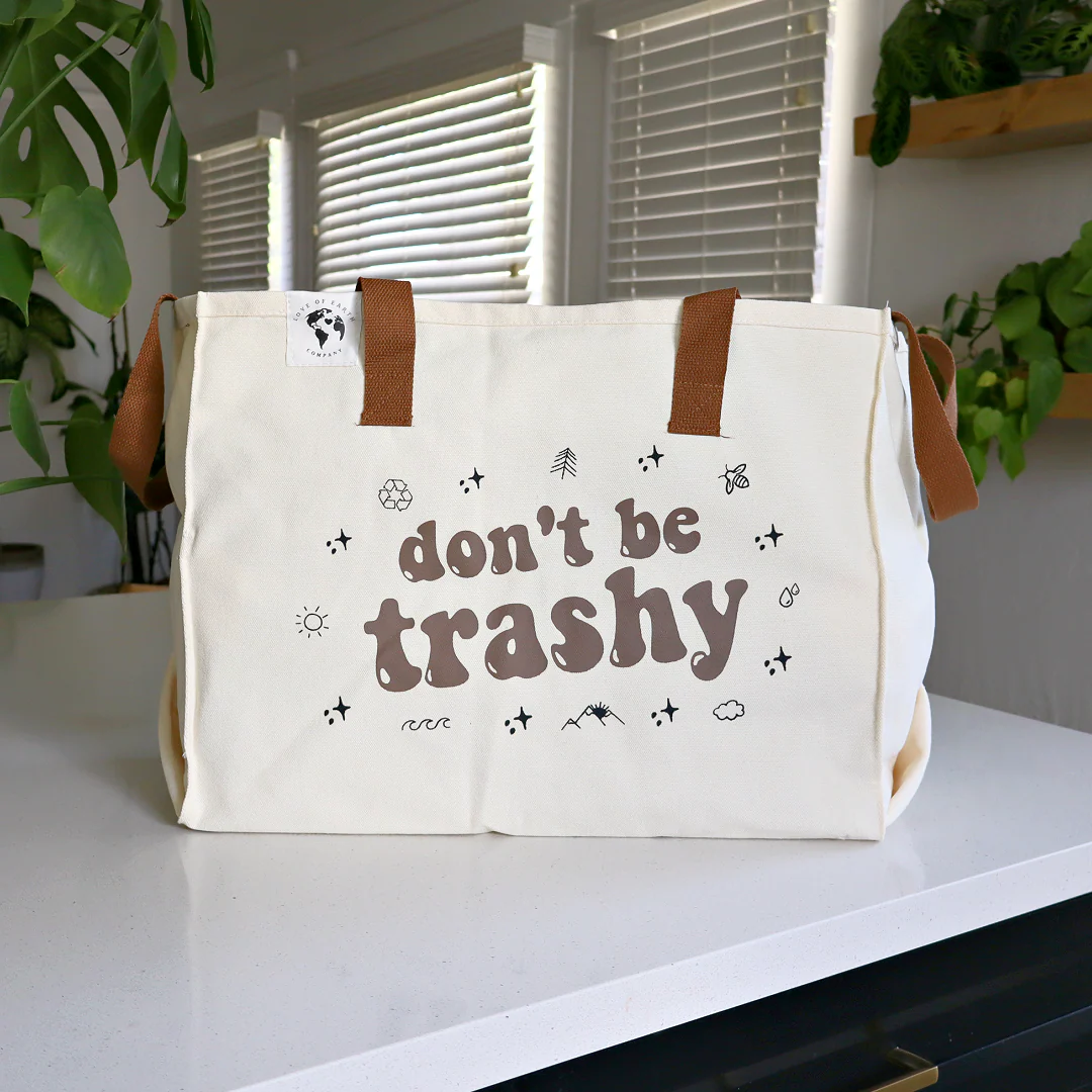 “Don’t be trashy” XL Tote Bag - Image 3