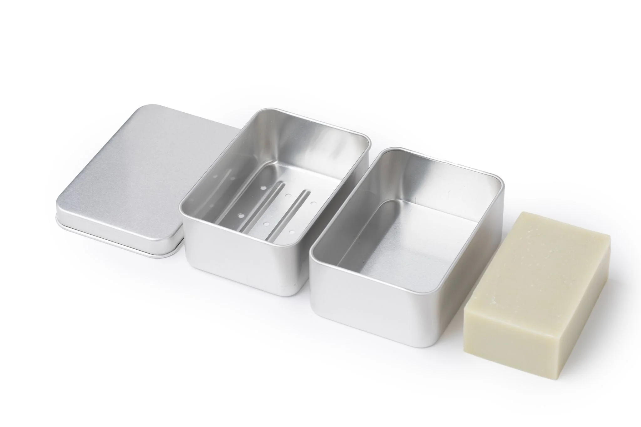 Draining Aluminum Bar Soap Travel Tin - Image 3