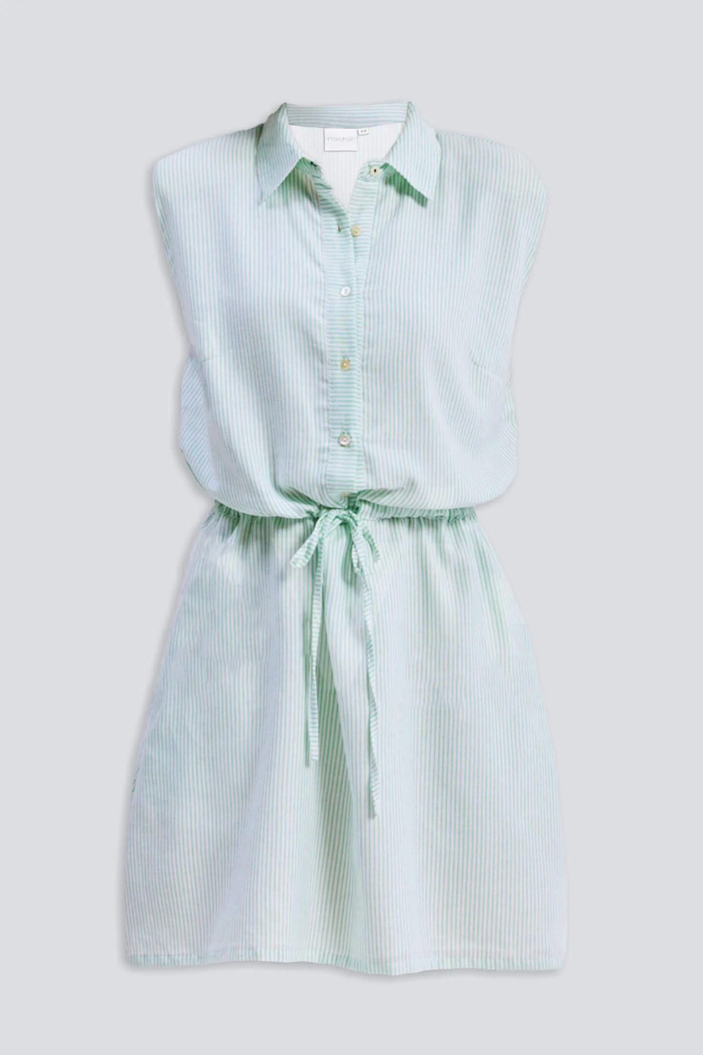 Drawstring Shirt Dress in Stripes - Image 15