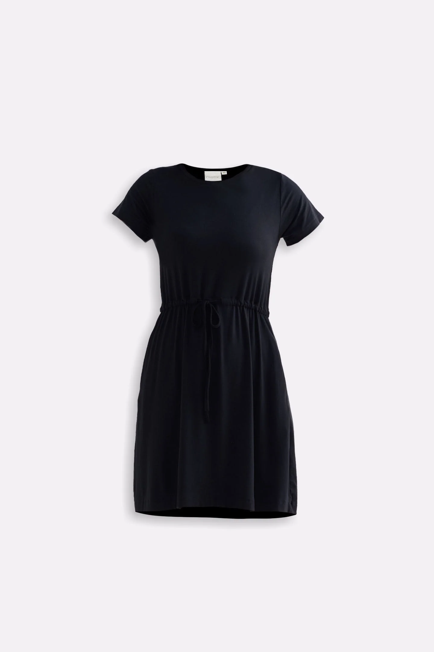 Drawstring Short T-shirt Dress in Black - Image 14