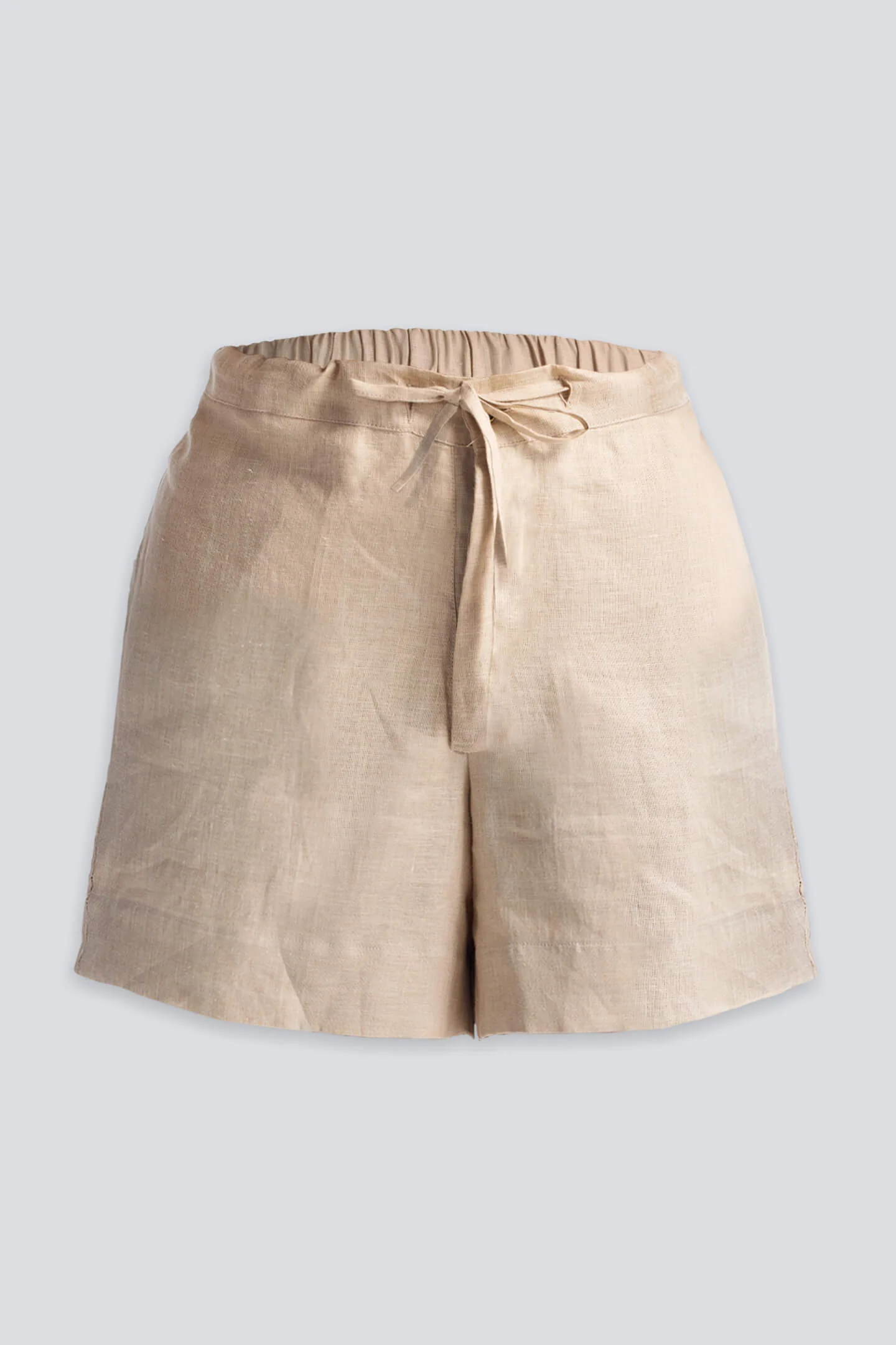Drawstring Shorts in Neutral Beige - Image 10