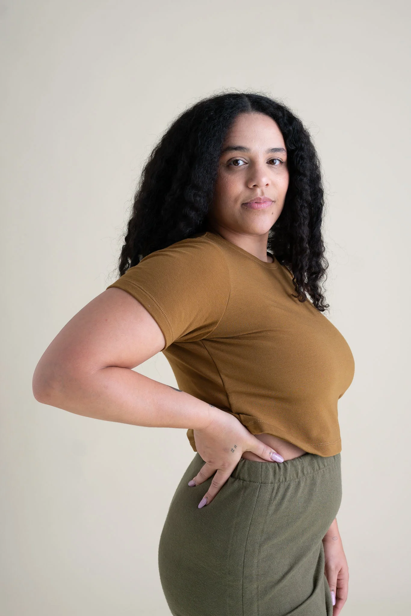 Eden Crop Tee in Almond - Image 2