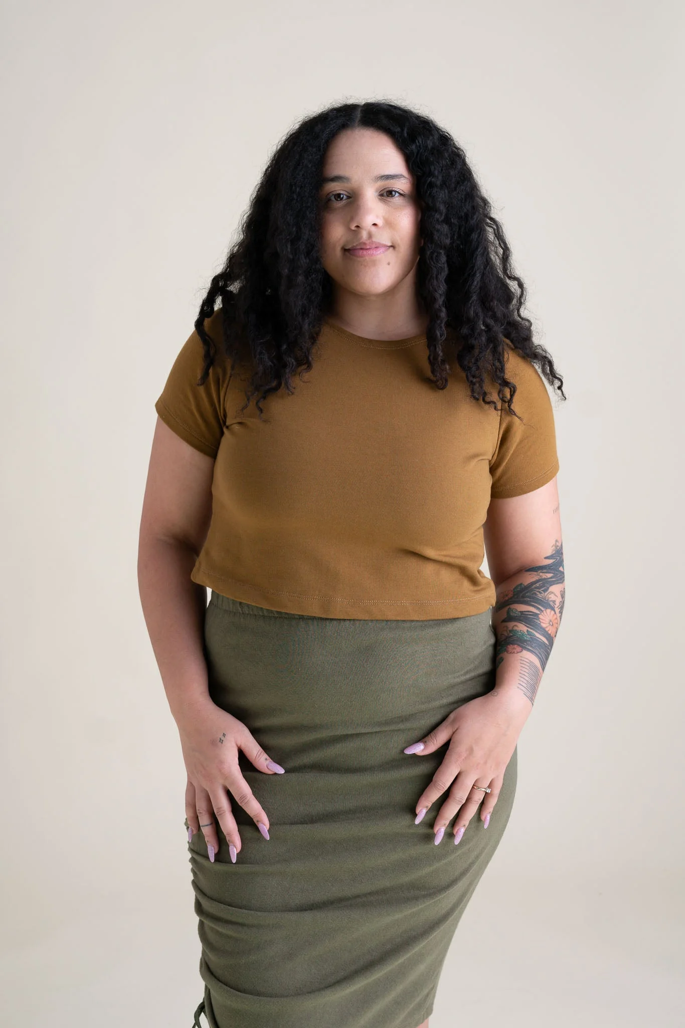 Eden Crop Tee in Almond - Image 3