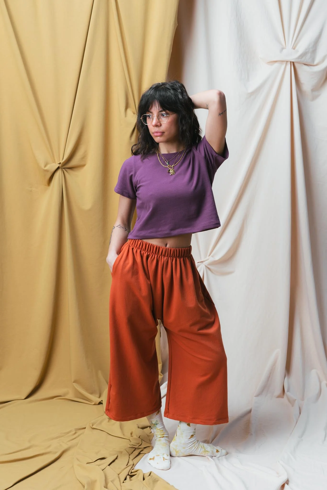 Eden Crop Tee in Plum - Image 2