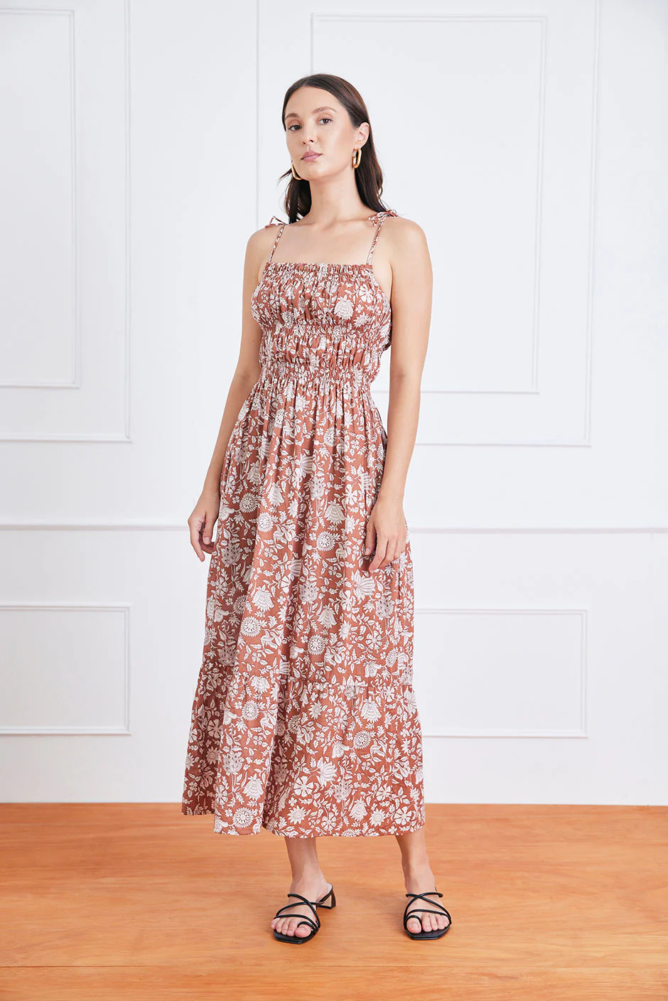 Emilia Midi Dress in Garden Roots - Image 2