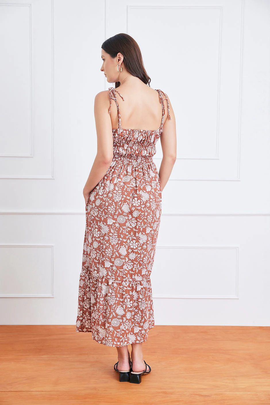 Emilia Midi Dress in Garden Roots - Image 4
